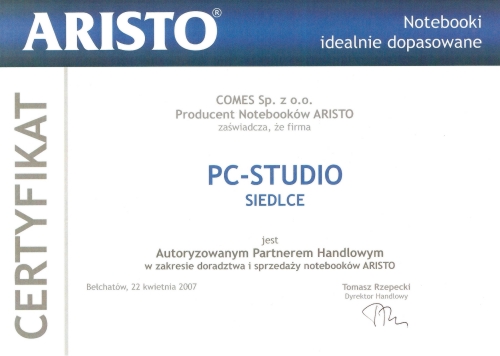 Certyfikat ARISTO