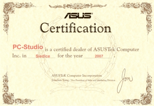 Certyfikat ASUS